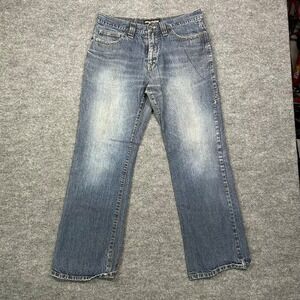 Vintage Micros Jeans Men's Blue Denim Mid Rise Classic Straight Zip Fly - 34X32